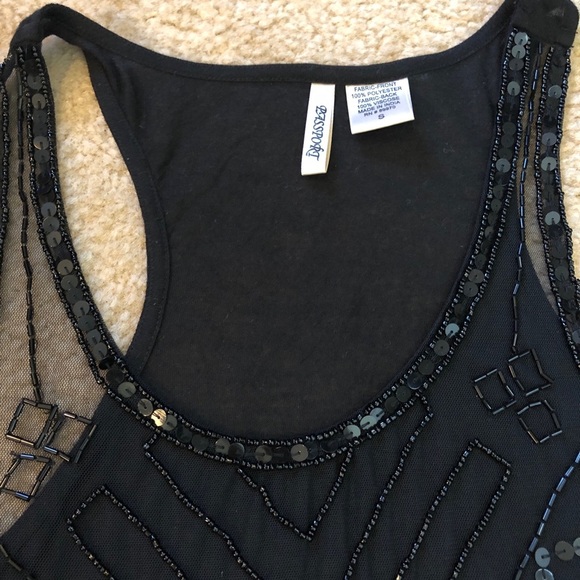 Passport Sequins Sheer Front top - size S - Picture 6 of 7